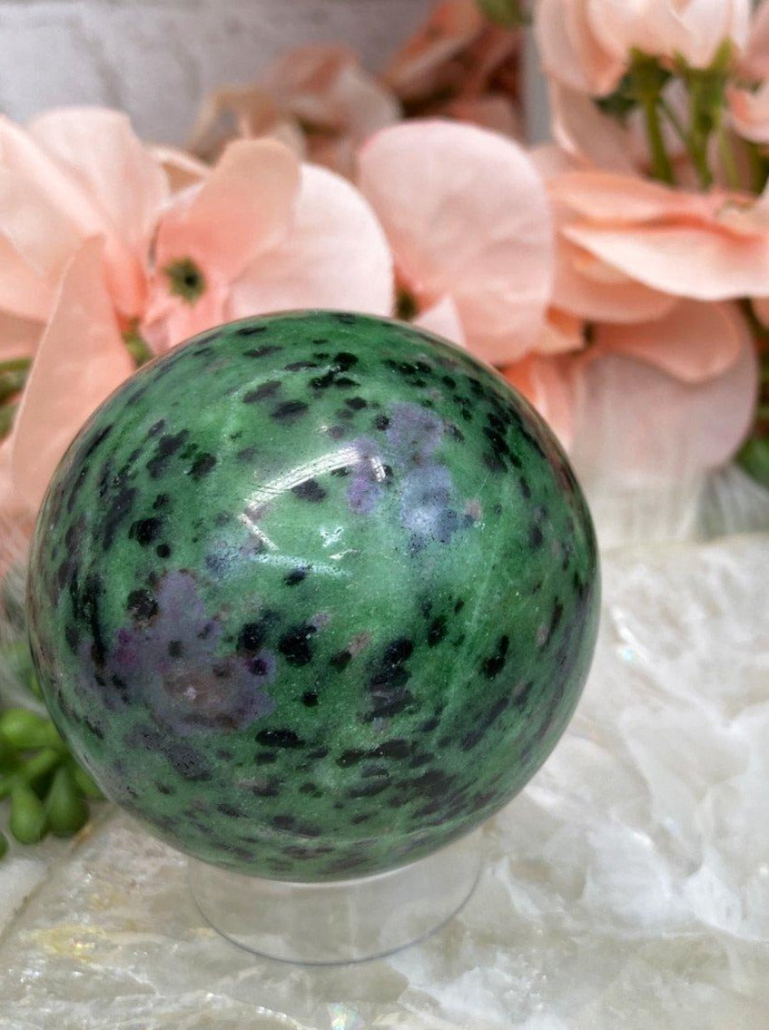    Green-Ruby-Zoisite-Crystal-Sphere