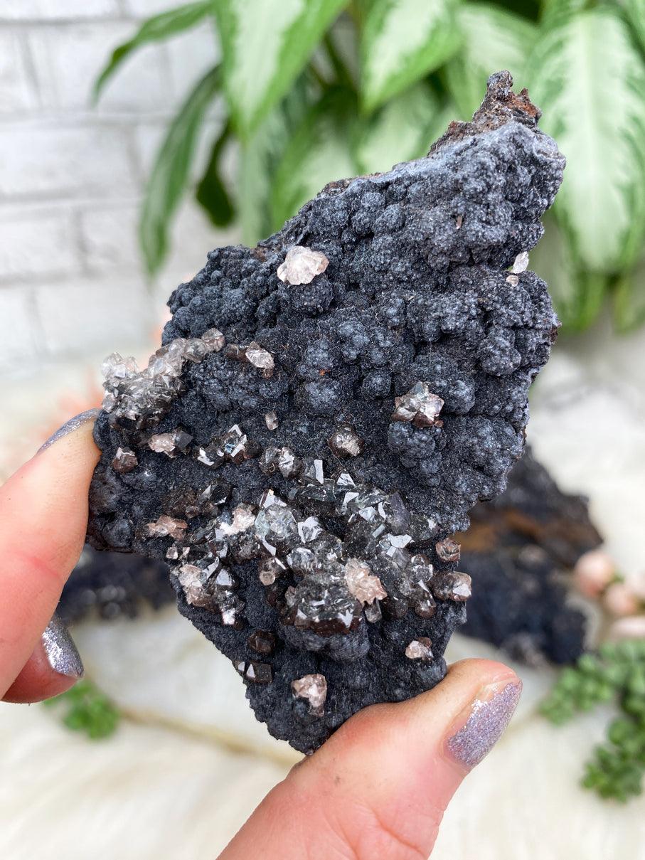 Hematoid-Black-Calcite-Cluster