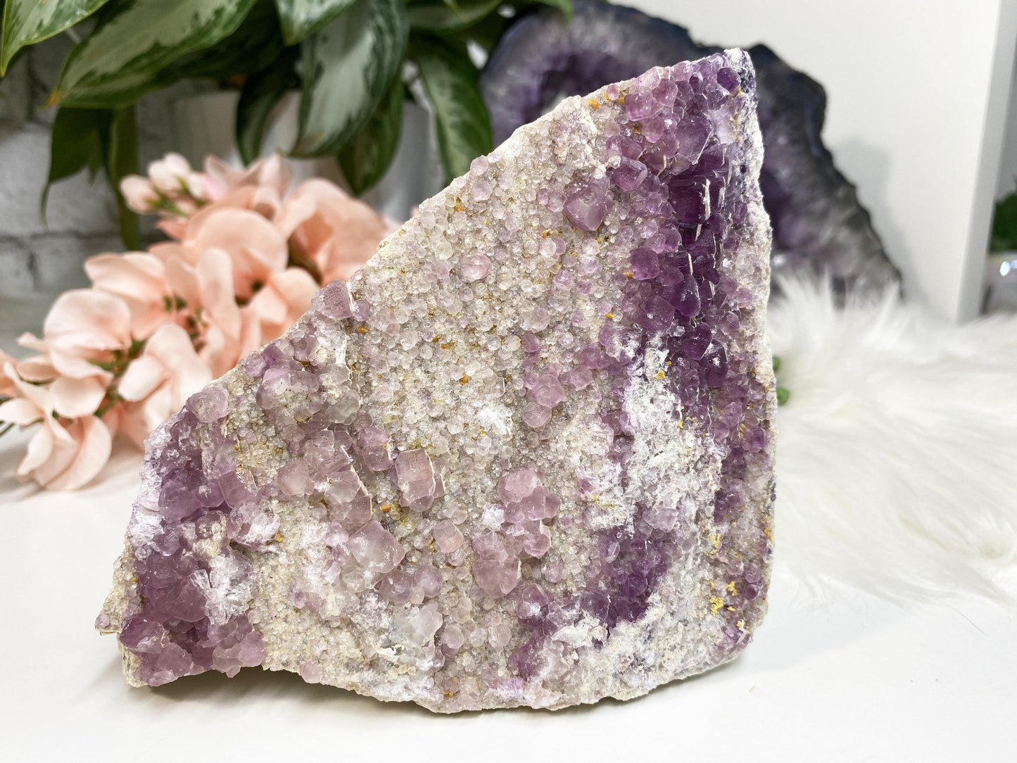 Pink Purple Raw Fluorite Crystal Cluster from China