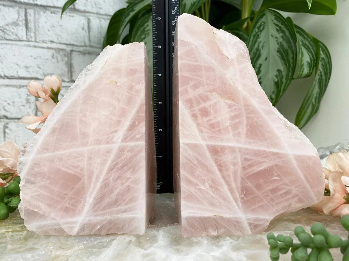 Rose Quartz Bookends