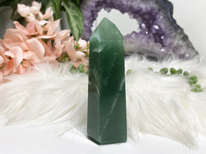 Contempo Crystals - Green Aventurine Crystal Point with Quartz Veins - Image 4
