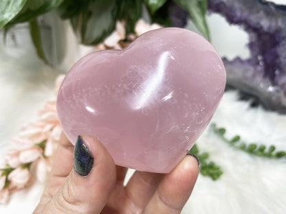 Adorable rose quartz crystal hearts