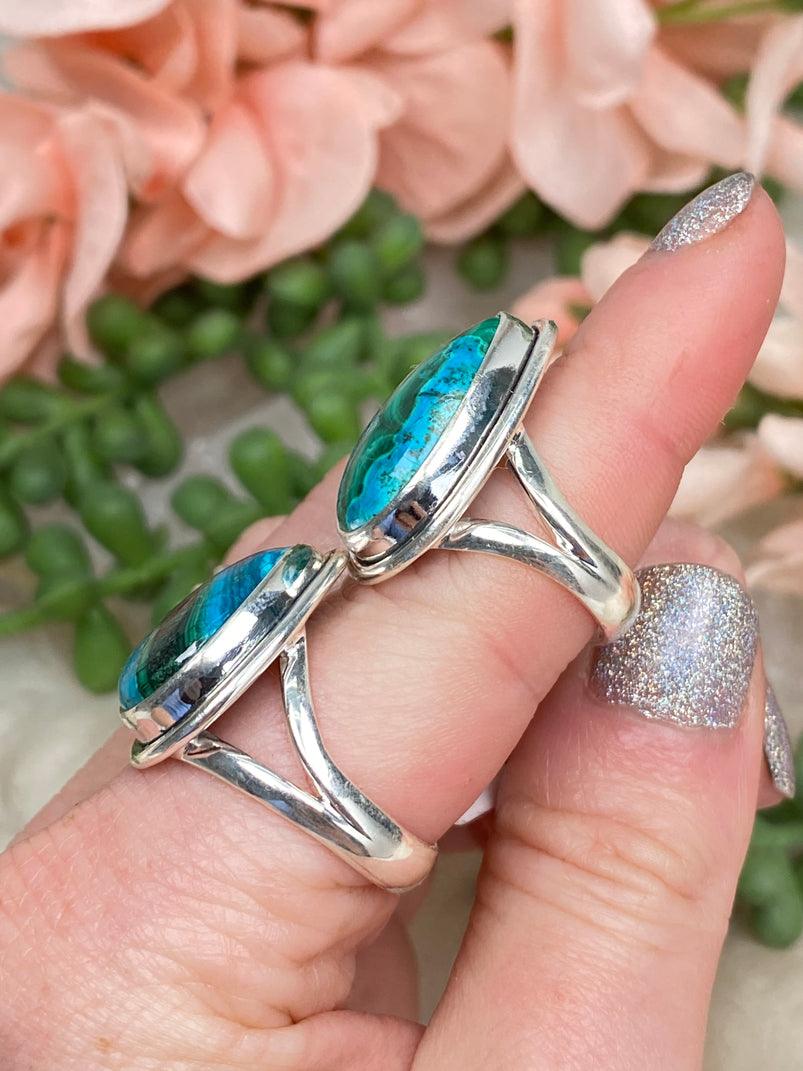 silver-chrysocolla-malachite-rings