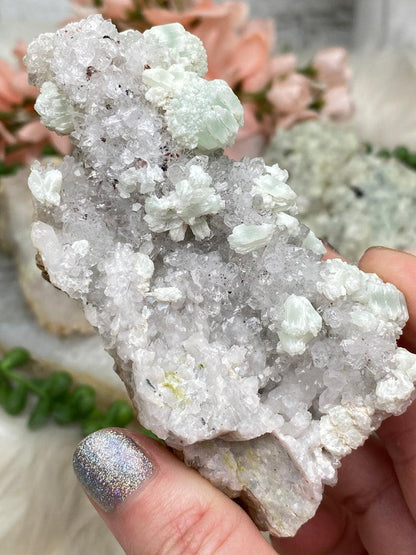 Prehnite Quartz Clusters