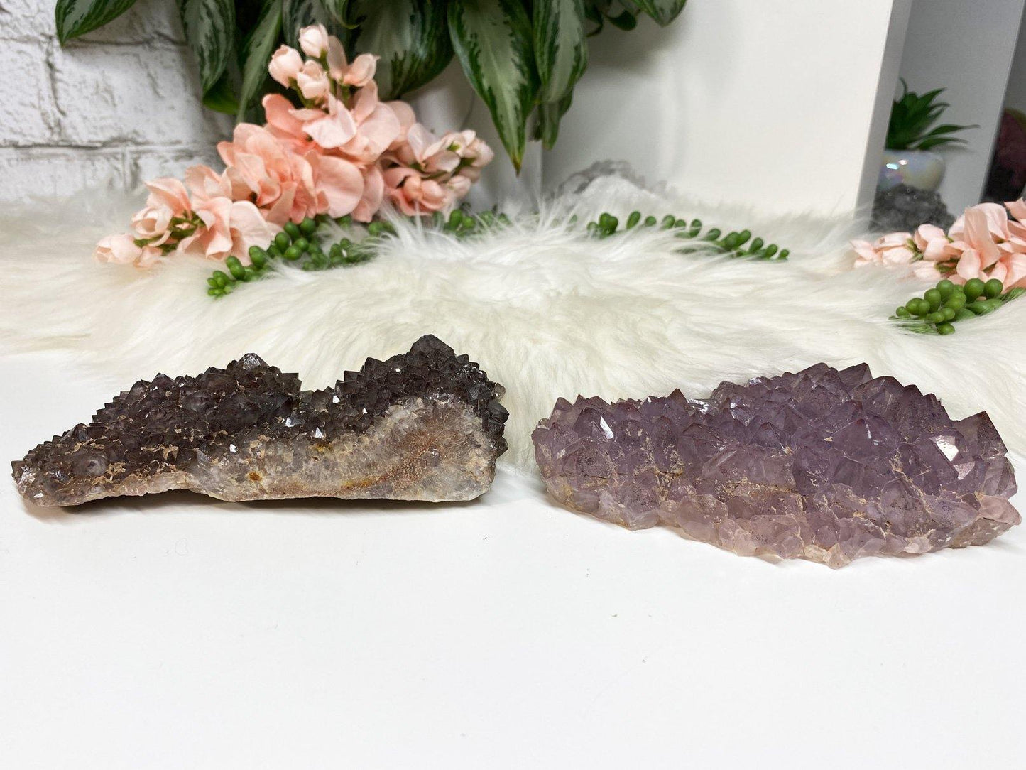 Unique Auralite 23 crystal clusters from Northern Canada. These pieces are beautiful and quite powerful in crystal world. They are mostly made up of amethyst, citrine, and green quartz, but are also mixed with a wide variety of other minerals.