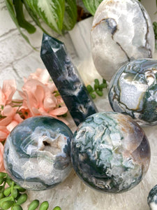 Contempo Crystals - moss-agate-heart-and-spheres - Image 6