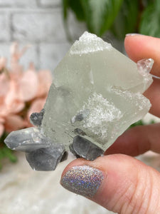 Contempo Crystals - gray-calcite-on-green-fluorite - Image 12