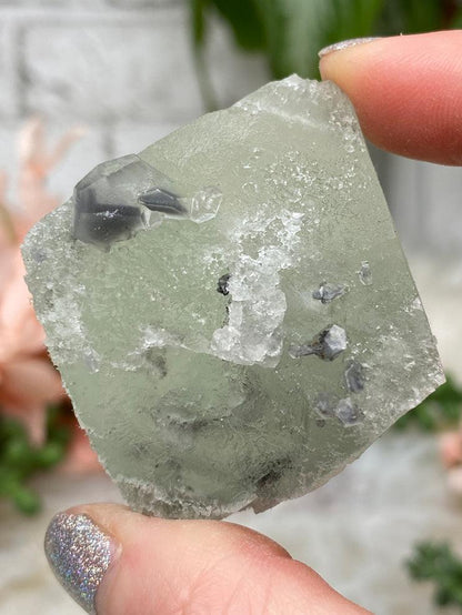 Green Fluorite Gray Calcite