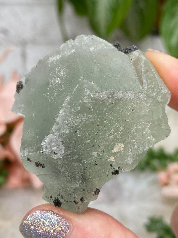 Green Fluorite Gray Calcite