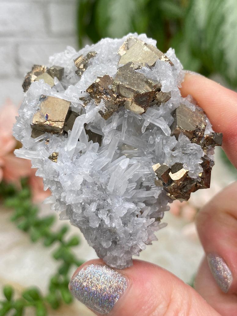 Peru Pyrite on Quartz
