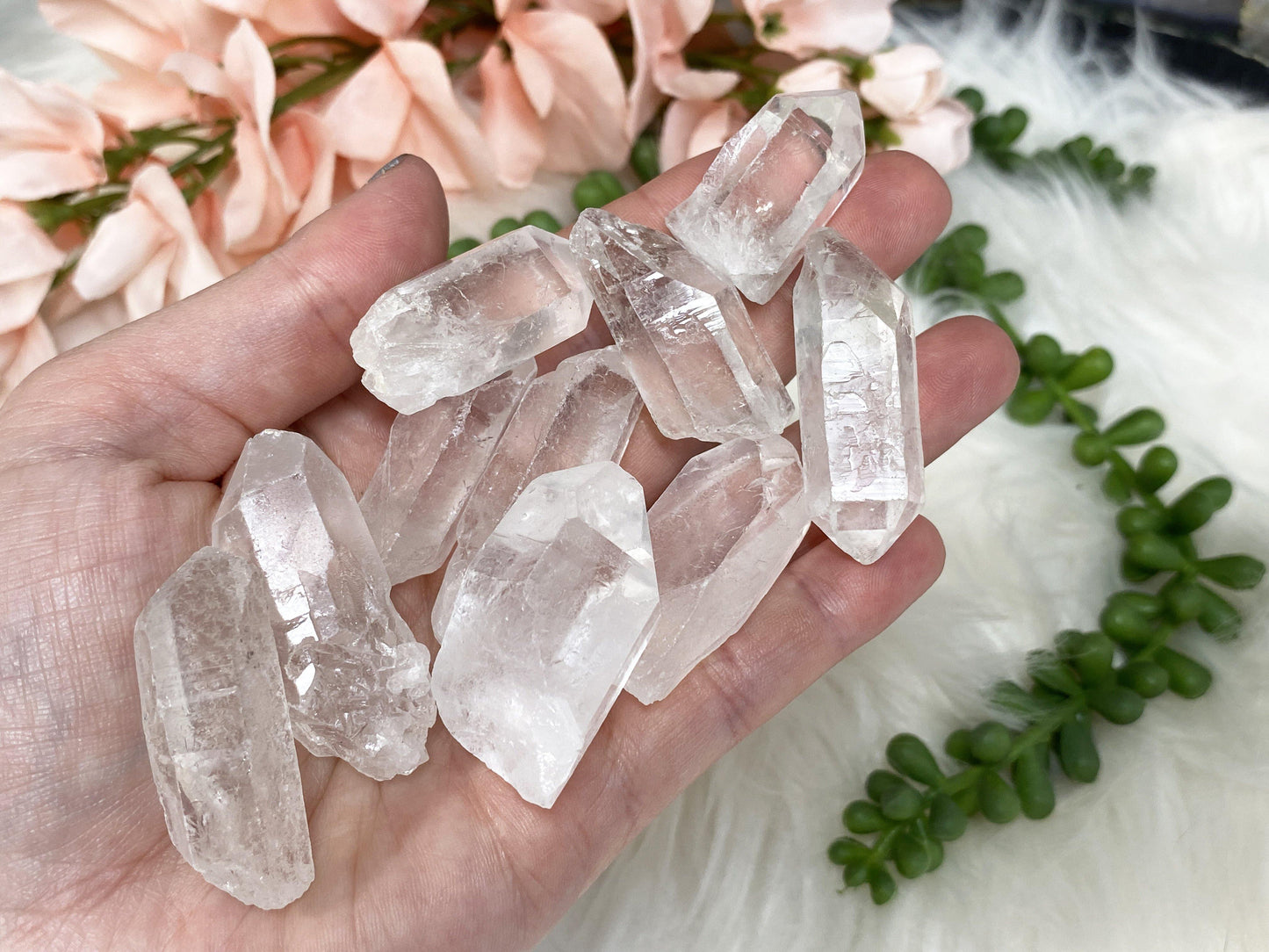Small Raw Clear Quartz Points for Crystal Gridding