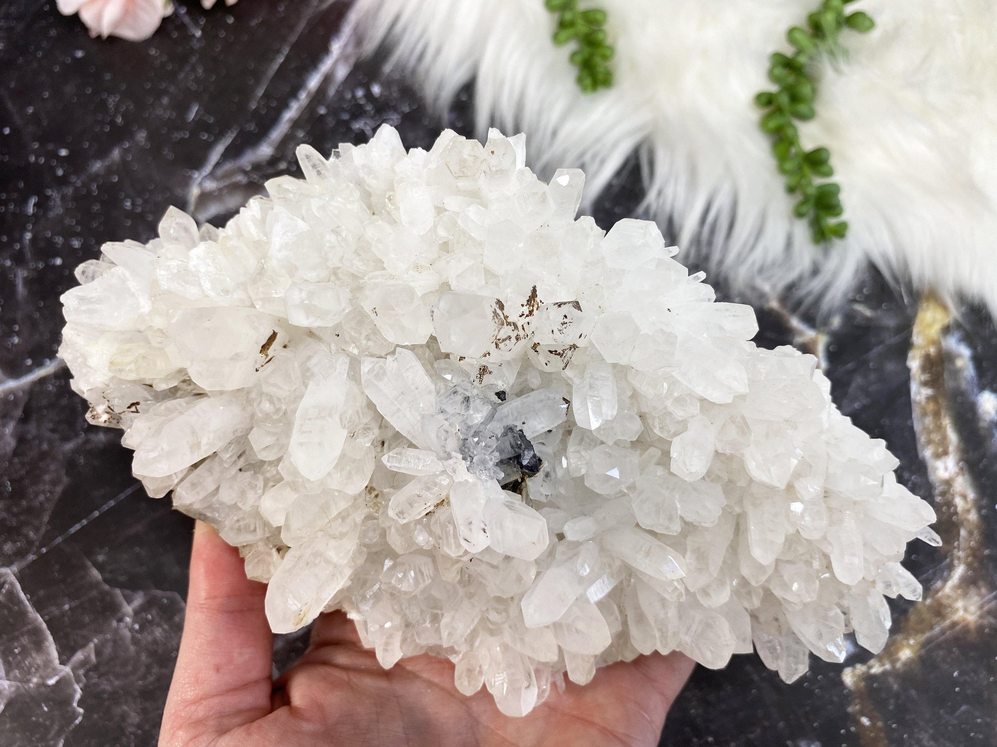 Quartz Galena Crystal Cluster