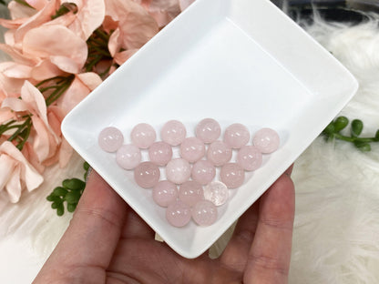 Tiny Pink Rose Quartz Crystal Spheres