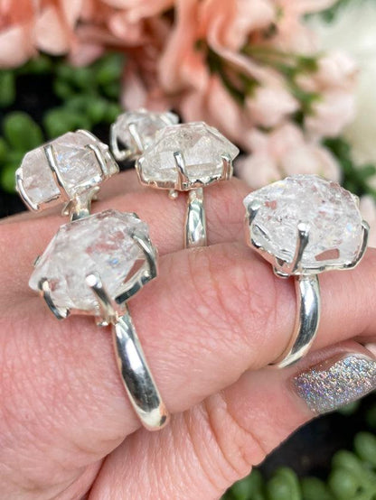 Silver Herkimer Diamond Ring