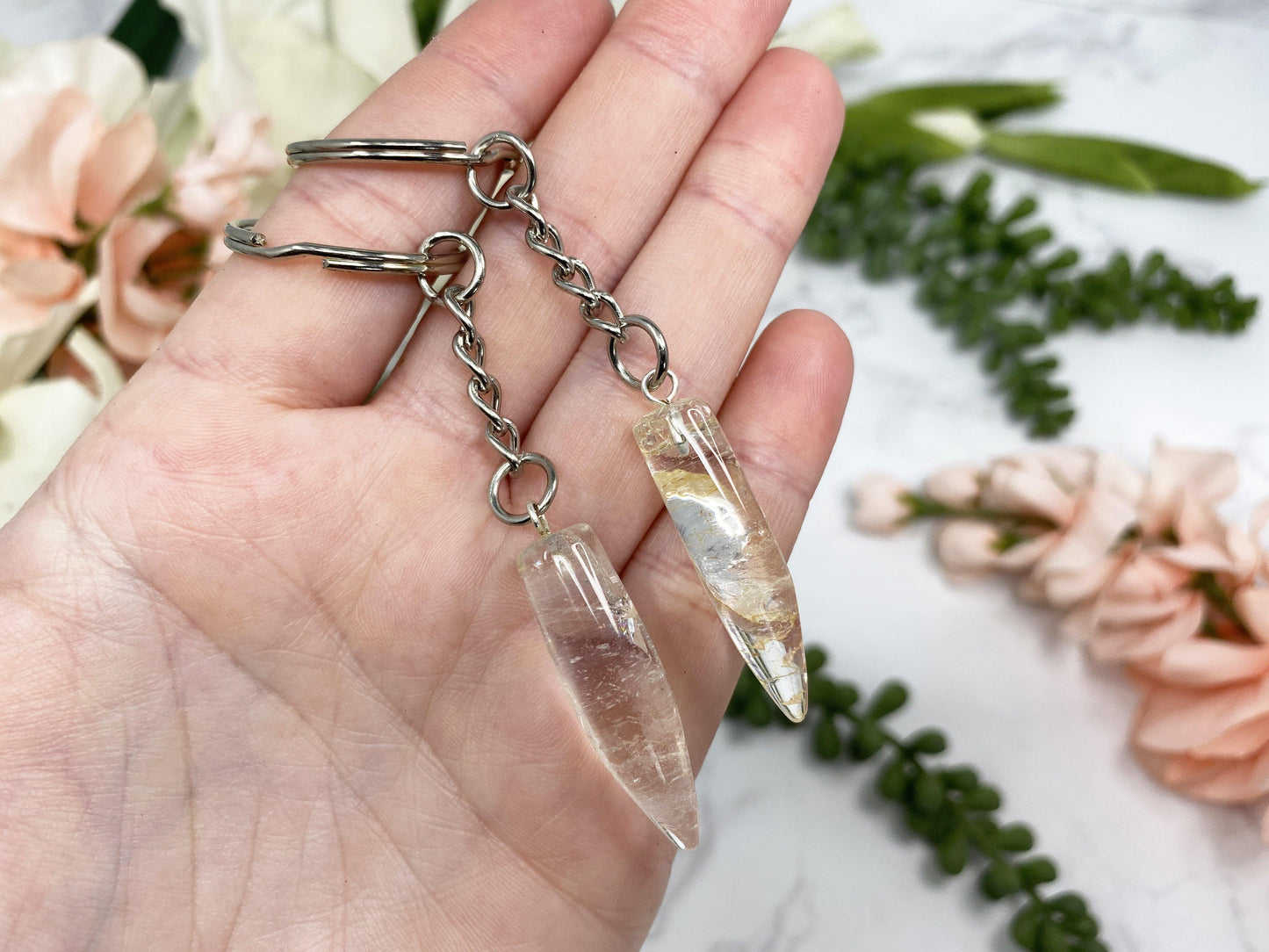Natural citrine crystal keychain from Contempo Crystals