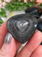 Load image into Gallery: Contempo Crystals - silver-flash-obsidian-heart - Image 15
