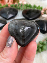 Load image into Gallery: Contempo Crystals - Silver Obsidian Hearts & Palms - Image 18