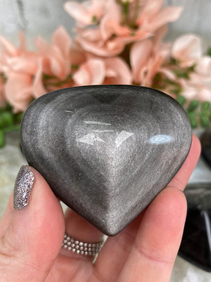 silver-sheen-obsidian-heart-stone