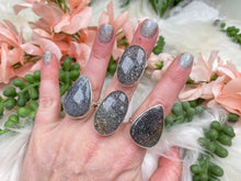 Load image into Gallery: Contempo Crystals - silver-black-sunstone-rings - Image 3