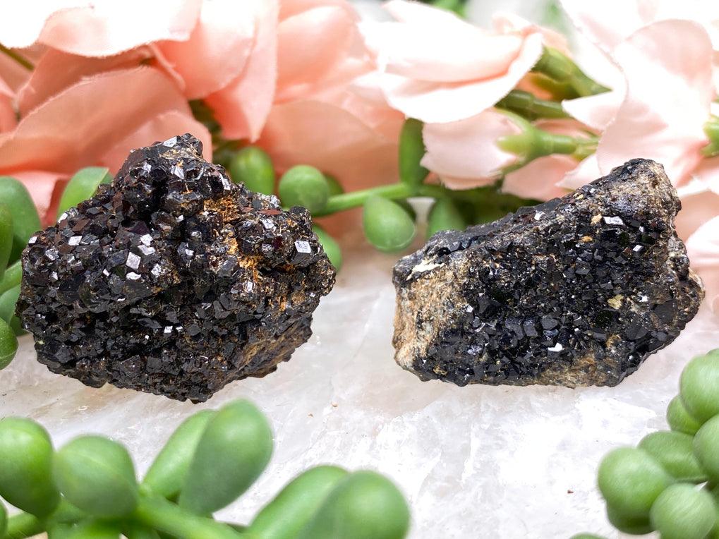 Melanite Raw (Black Garnet) Crystal Cluster Natural Untreated P2