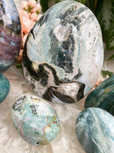 Load image into Gallery: Contempo Crystals - teal-ocean-jasper-freeform-palm-stone - Image 11