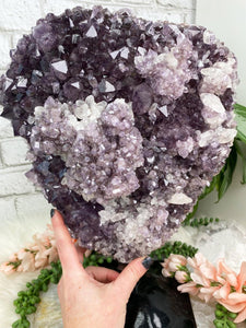 Contempo Crystals - Large-Amethyst-Calcite-on-Metal-Stand-for-sale - Image 4