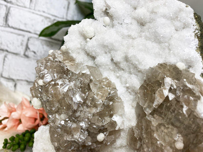 Large apophyllite calcite crystal cluster from contempo crystals