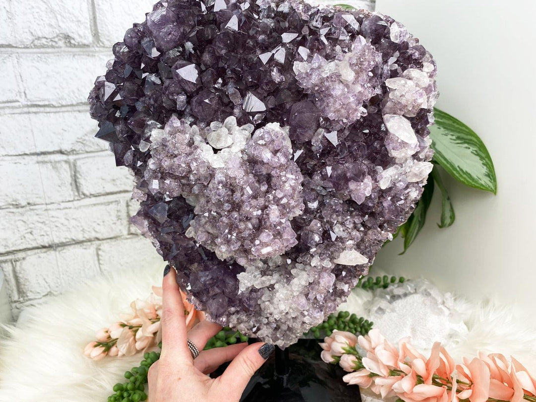 Contempo Crystals -    Large-Brazilian-Amethyst-Calcite-Cluster-on-Stand - Image 1