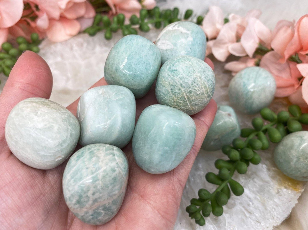 Contempo Crystals - Tumbled-Large-Light-Blue-Amazonite-Crystal-for-sale. - Image 1