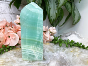 Contempo Crystals - Teal-Green-Pistachio-Calcite-Crystal-Obelisk-Points - Image 3