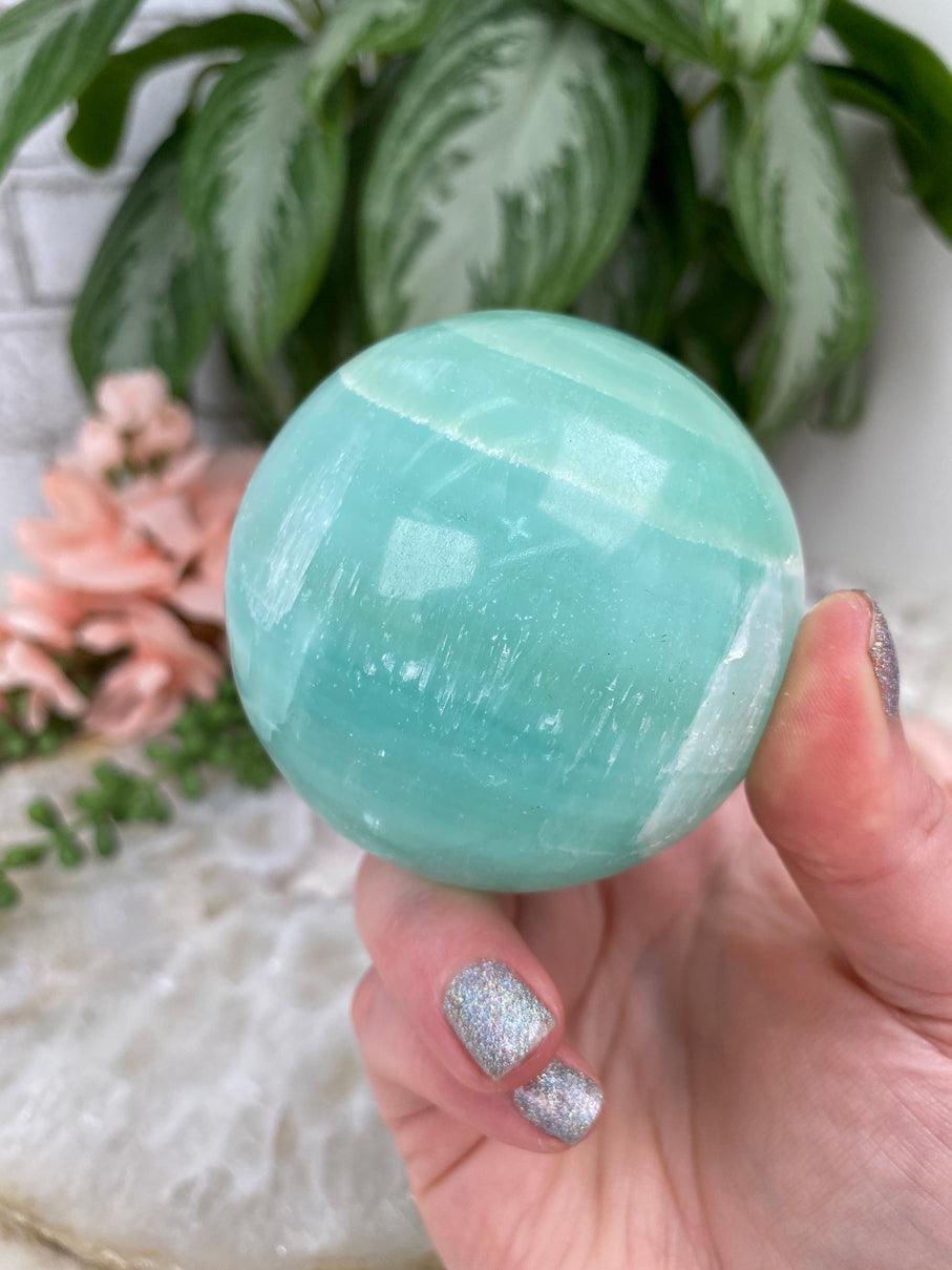 Large-Teal-Calcite-Sphere