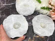 Load image into Gallery: Contempo Crystals - large white quartz candle holder tea light - Image 6