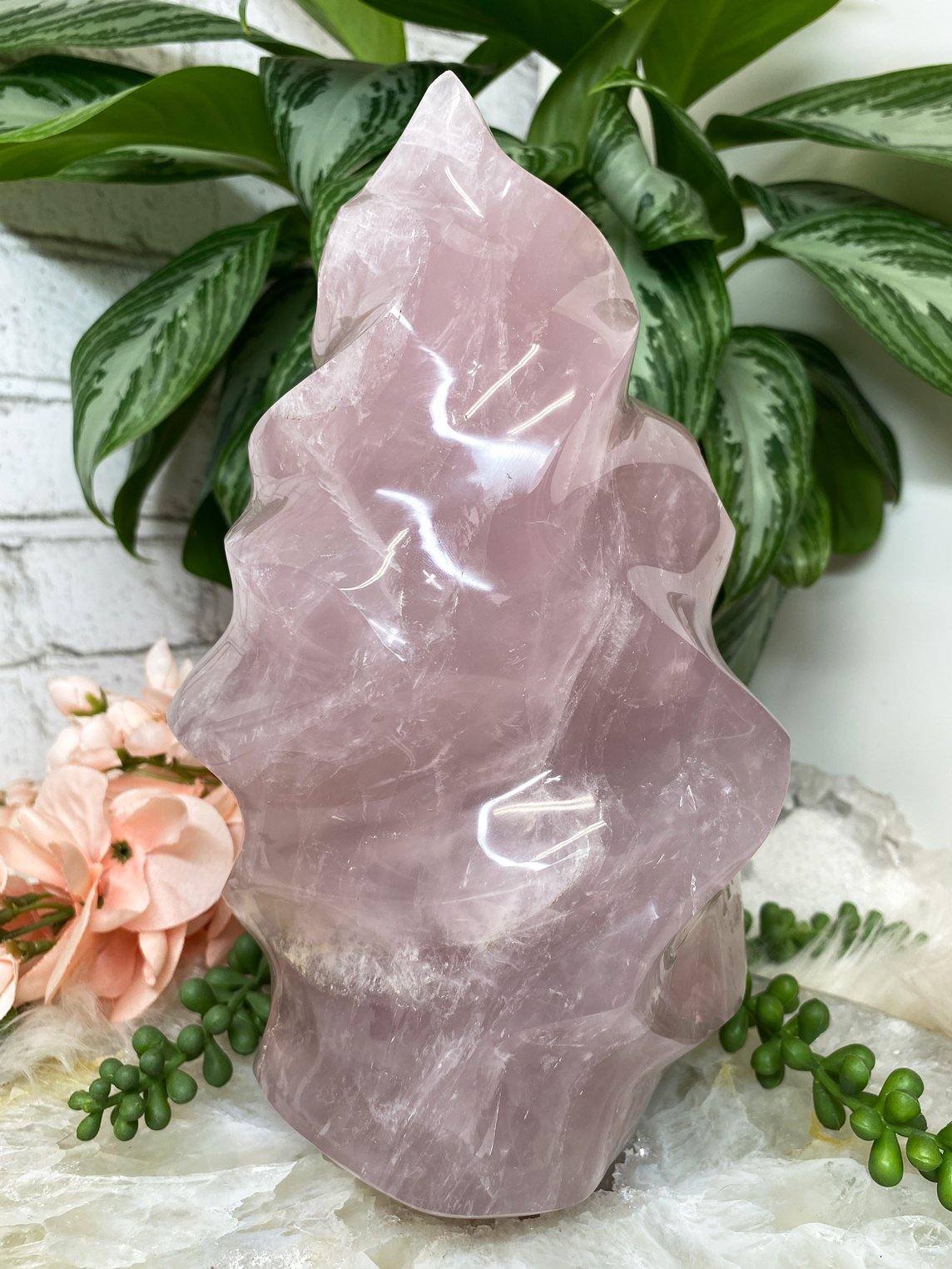 Lavender-Rose-Quartz-Crystal-Flame-from-Madagascar