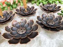 Load image into Gallery: Contempo Crystals - Metal-Lotus-Flower-Incense-Stick-Holder - Image 1