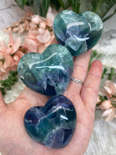 Load image into Gallery: Contempo Crystals - Vibrant-Blue-Green-Mexico-Fluorite-Crystal-Hearts - Image 4