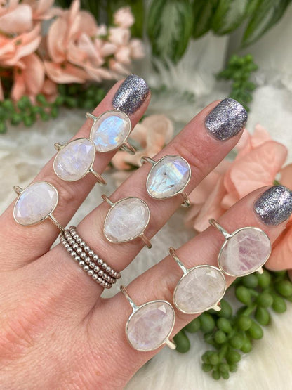 Moonstone-Crystal-Rings For Sale