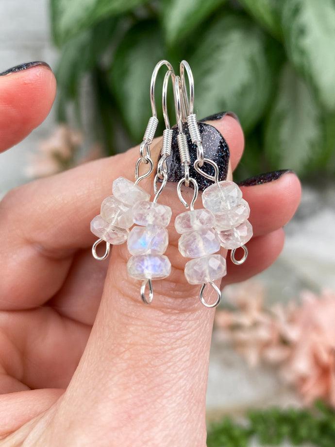 Natural Blue rainbow Moonstone Earrings | eBay