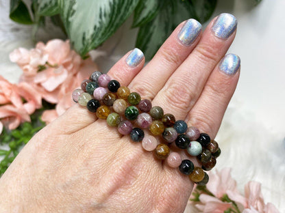 Multi colored tourmaline bracelet