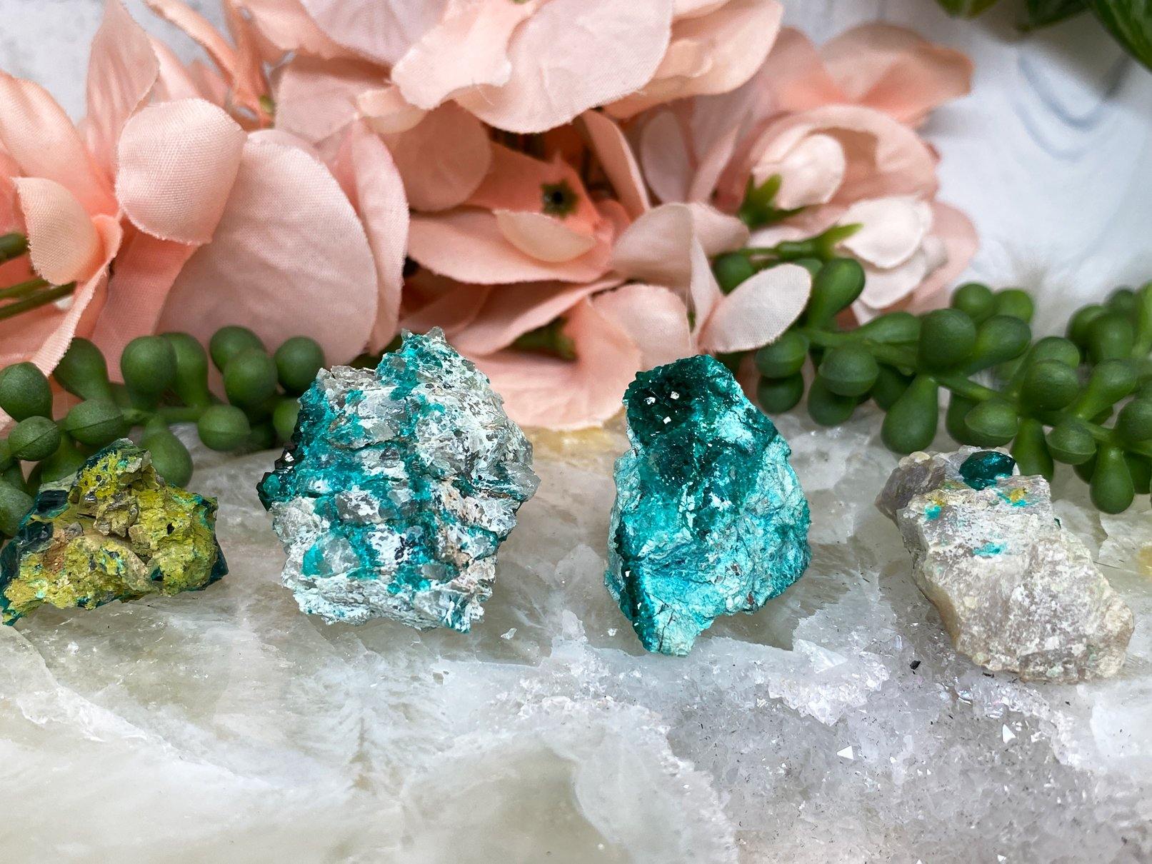 Raw-Nambian-Teal-Dioptase-Crystal-Specimens