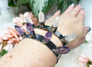 Contempo Crystals - Natural-Crystal-Quartz-Amethyst-Point-Crystal-Cuff-Bracelet-gift - Image 6