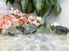 Load image into Gallery: Contempo Crystals - Green-Fluorite-Octahedron-Formation-with-Gray-Bladed-Calcite - Image 8