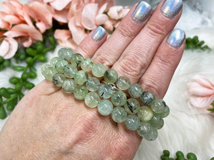 Prehnite Epidote Green  Bracelet. Prehnite is a stone of unconditional love and healing crystal energy.