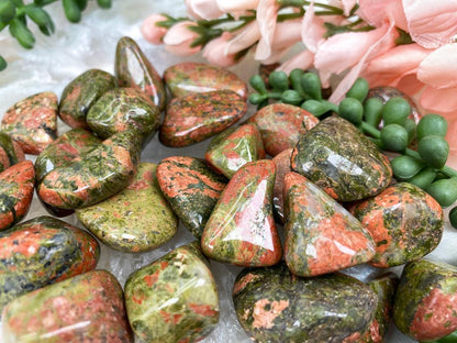 Tumbled Unakite Jasper Green Orange Stones – Contempo Crystals