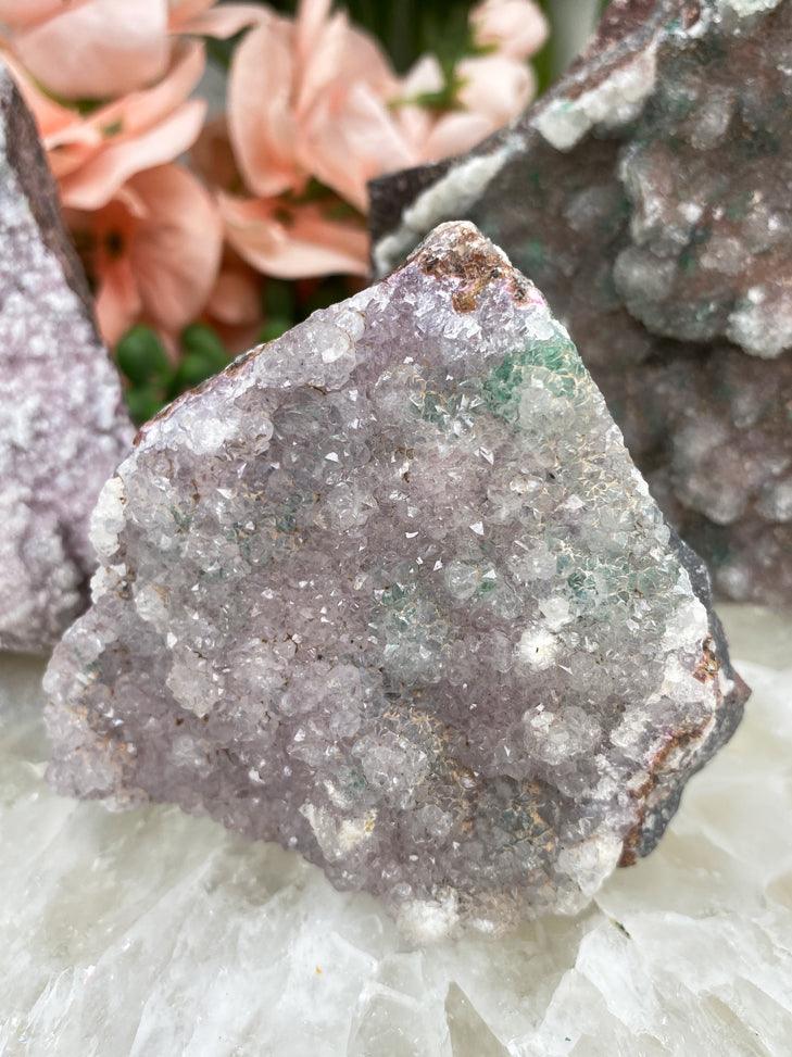 Pink-Cobalto-Calcite-Malachite-Cluster
