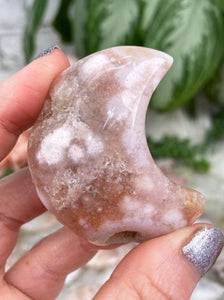 Contempo Crystals - Pink-Flower-Agate-Moon-With-Quartz - Image 21