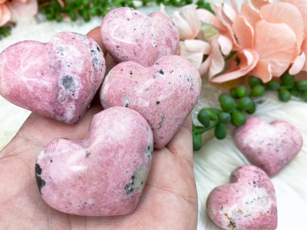 Contempo Crystals - Pink-Rhodonite-Crystal-Hearts-from-Peru - Image 1