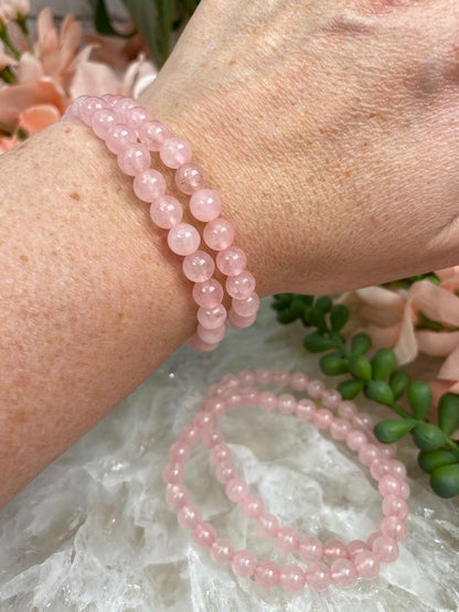 Pink-Rose-Quartz-Bracelet-Crystal-Jewelry