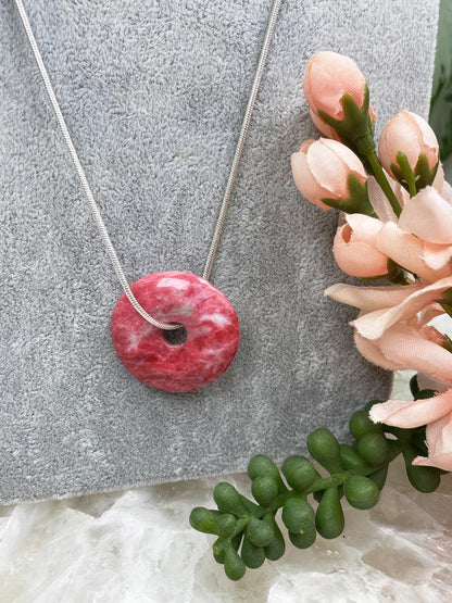 Pink-Thulite-Donut-Pendant-on-Chain