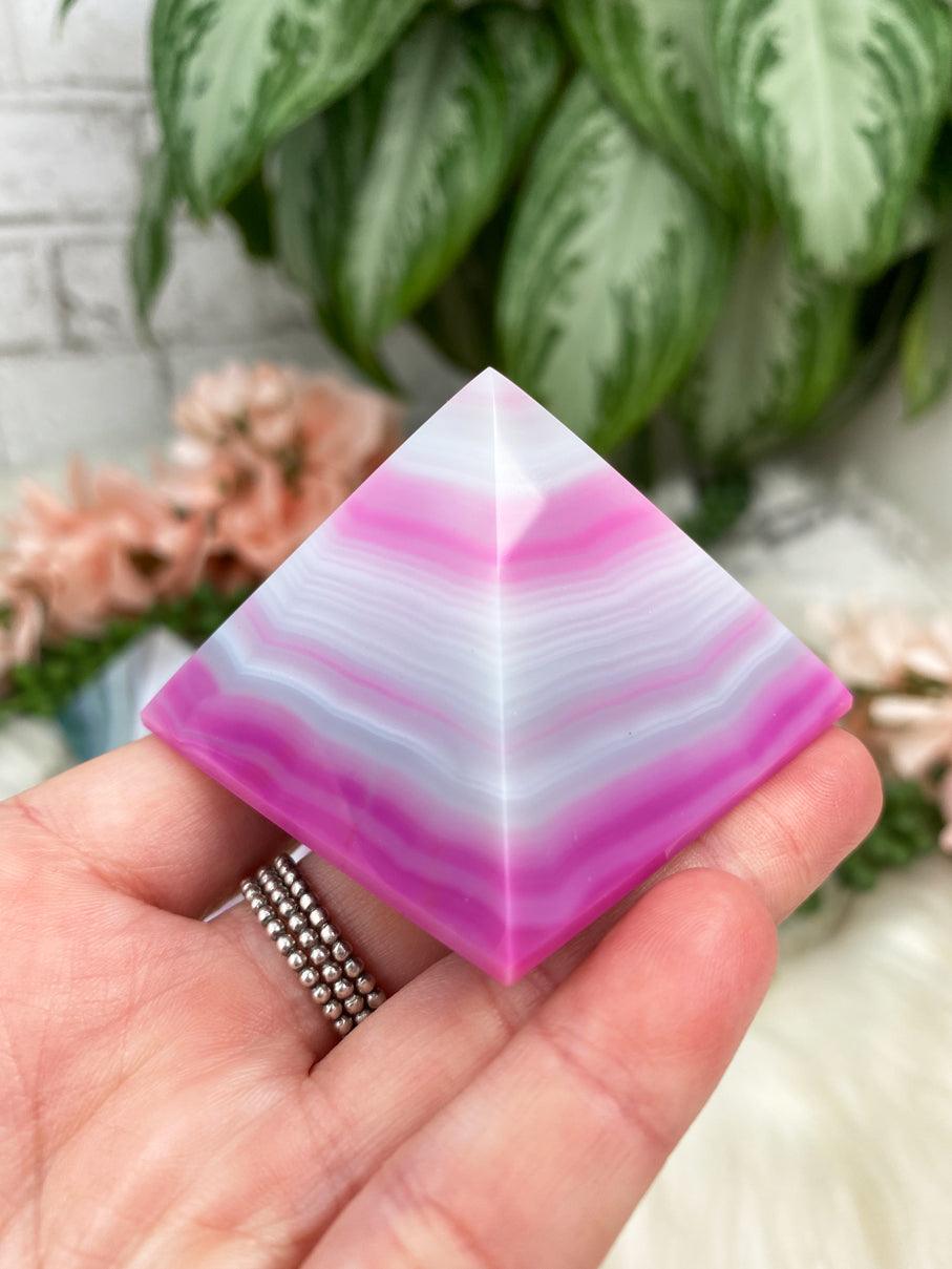 Pink-White-Banded-Agate-Pyramid