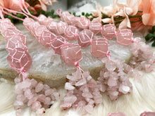 Load image into Gallery: Contempo Crystals - Pink-Woven-Tumbled-Rose-Quartz-Hanging-for-Sale - Image 4